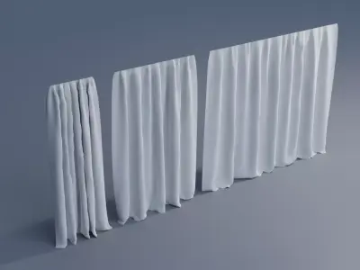 Curtains Low-poly 3D model 3