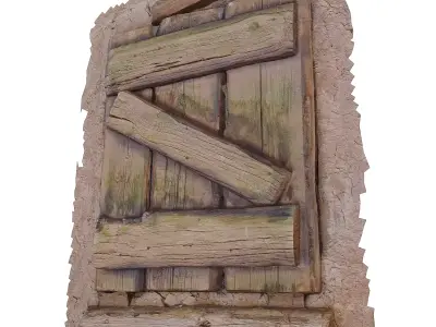 middle ages closed window Low-poly 3D model