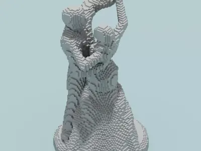 Dance Couple Sculpture Low-poly 3D model