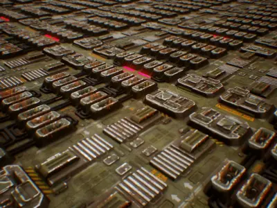 PBR Sci-Fi Industrial Texture 17 Low-poly 3D model