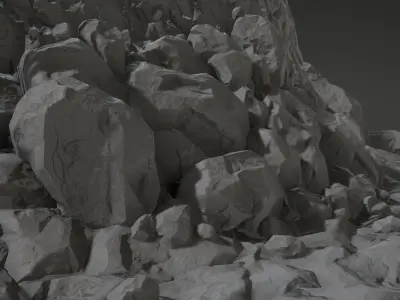Stone Set rock texture Low-poly 3D model