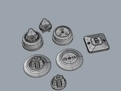 Dolls House Light Switch and Wall Plug Sockets 1930s Mid-Century 3D print model