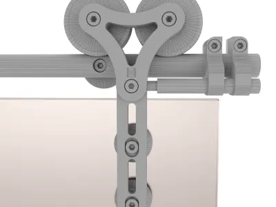 DUPLEX sliding barn door hardware Low-poly 3D model
