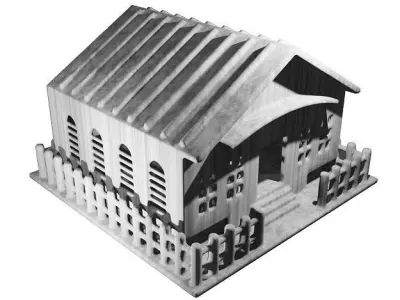 Classic Cartoon House Low-poly 3D model