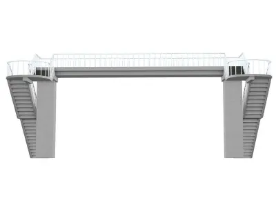 Footbridge bridge with stairs leading up to it 3D model