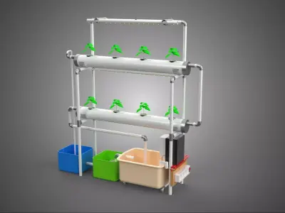 AUTO CONTROL MONITOR NUTRIENT HYDROPONIC PLANT LED GROW LIGHT UV 3D model