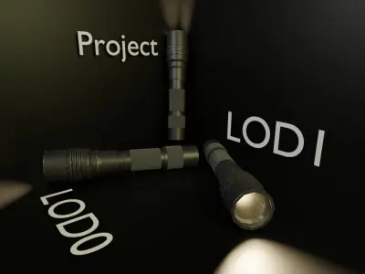 Flashlight Free low-poly 3D model