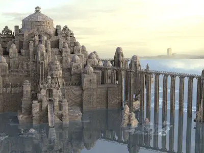 Huge port City Model 3D model