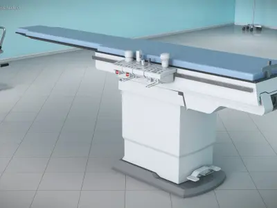  Radiology Procedure Table with Blue Mattress White 