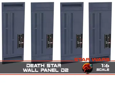 Death Star Wall Panel - D2 - 1-6 scale Hottoys 3D print model