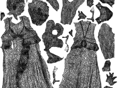 Basics0309 - A set containing 5 models of male and female 3D model