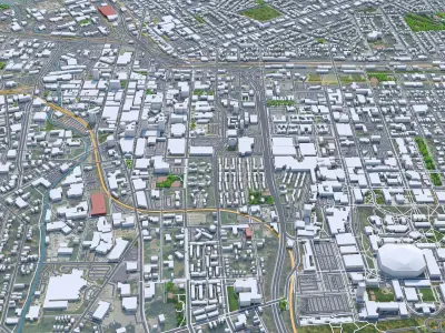 Syracuse City New York USA Low-poly 3D model