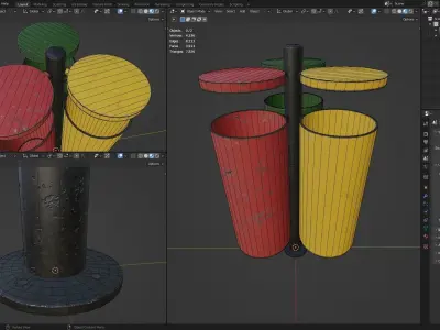 Basurero Ecologico Bristol Low-poly 3D model