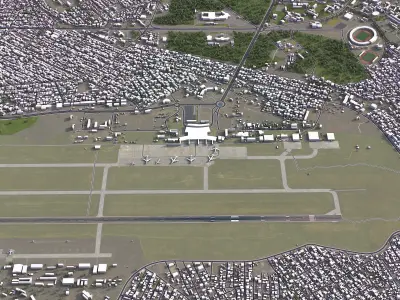 Brazzaville  Airport Low-poly 3D model