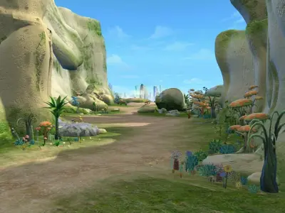 Cartoon Valley Scene 3D model