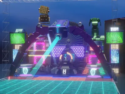 show stage design Low-poly 3D model