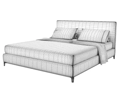 Andersen modern bed frame with upholstered headboard and foot... 3D model