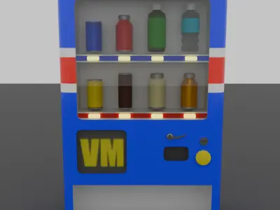 Low-poly vending machine set 3D model