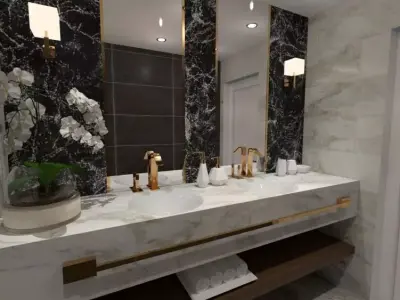 modern bathroom Low-poly 3D model