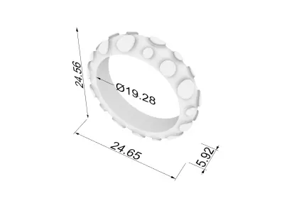 Modern Textured Ring JDBCo 3D print model