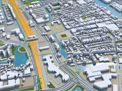 Zaanstad Netherlands 25km Low-poly 3D model