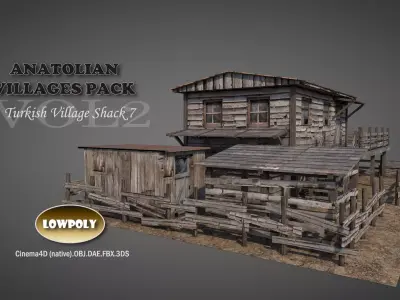 Anatolian Village Shack 7 Low-poly 3D model