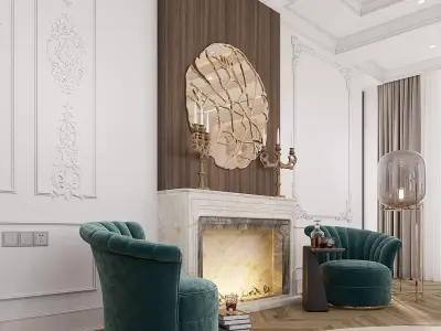 LIVING ROOM CLASSIC STYLE 3D model