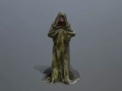 old statue Low-poly 3D model