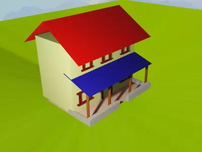House model Cartoon Low-poly 3D model