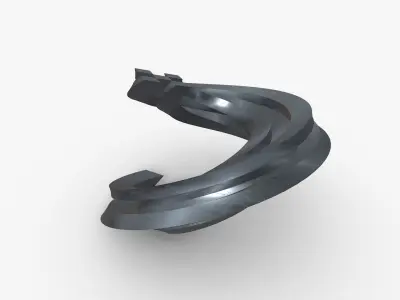 Curved Futuristic Building Steel 3D model