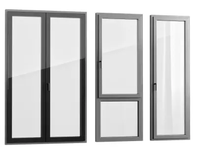 Windows with built-in blinds Finstral  3D model