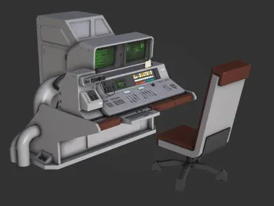 Control Desk 5 Low-poly 3D model