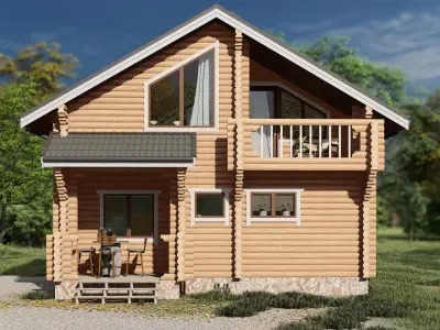 3D model of a wooden bathhouse 3D model