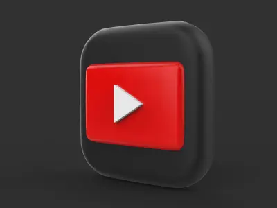 youtube icon  3D model