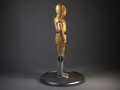 C3PO Star Wars Droid Robot Rigged for MAYA 3D model