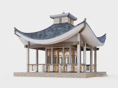 Chinese Style Pavilion Gazebo 3D model