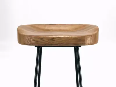 SmartandSleek wood and metal bar stools 3D model