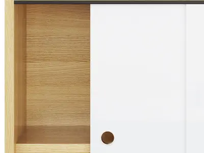 Living Room Contemporary Manufactured Wood Sideboard with Doors 3D model