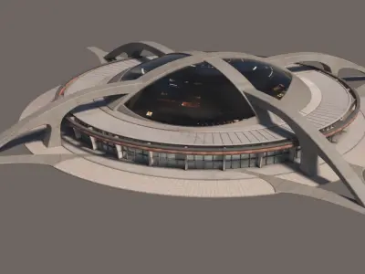Eclectic Futurism Low-poly 3D model