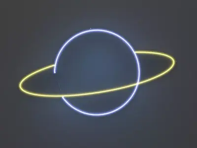 Planet - Neon Sign 3D model