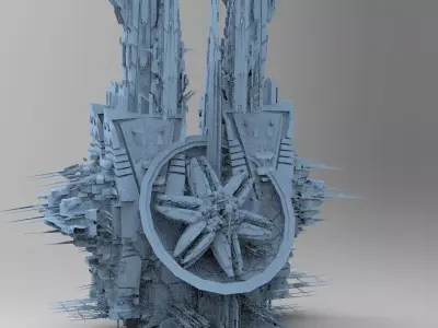 Sci Fi Wraith Satellite base 4 3D model