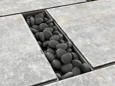Paving title pebble smooth 3D model