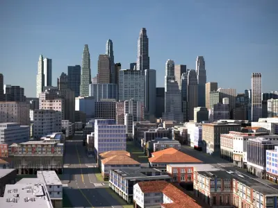 City 07 Low-poly 3D model