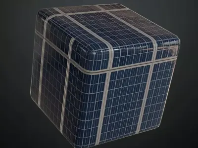 Modular Dark Solar Panel Array PBR Seamless Texture