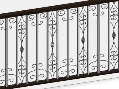 Classic Railing Revit Family type 004 3D model