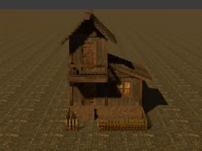 Medieval house nine 17 Low-poly 3D model