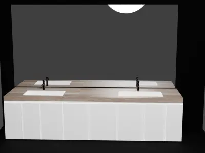 Bathroom Vanity with Mirror 3D model