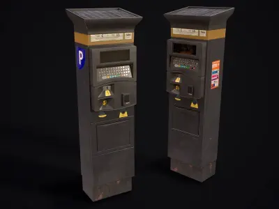 Street props Low-poly 3D model