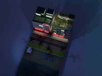 South Beach Strip Scene 3D model