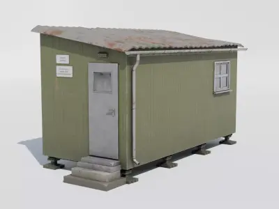 Forest Hut Olive Low-poly 3D model